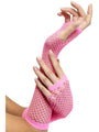 Long Pink Fishnet Gloves