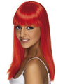 Neon Red Long Straight Glamourama Wig