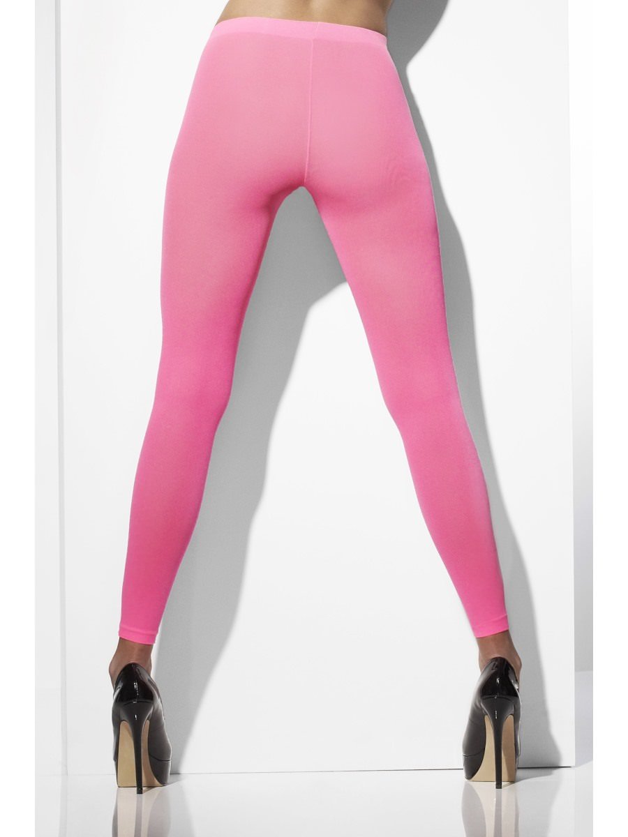Neon Pink Opaque Footless Tights   – Smiffys Australia