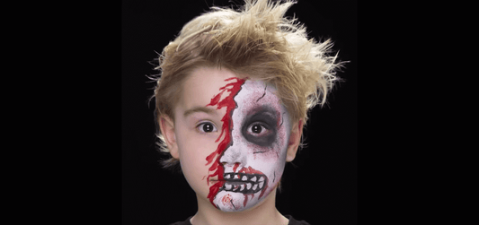 Skeleton Half Face Children’s Halloween Face Paint
