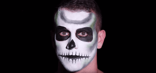 Skeleton Face Paint Halloween Make-Up Tutorial