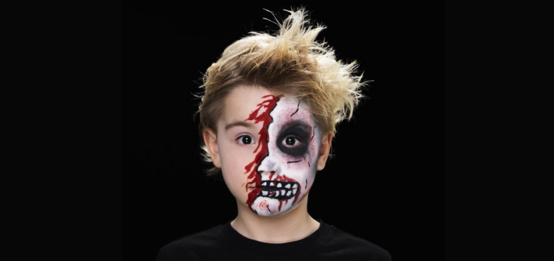 Skeleton Half Face Children’s Halloween Face Paint