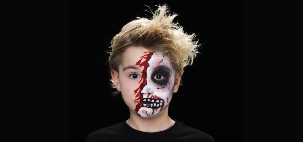 Skeleton Half Face Children’s Halloween Face Paint