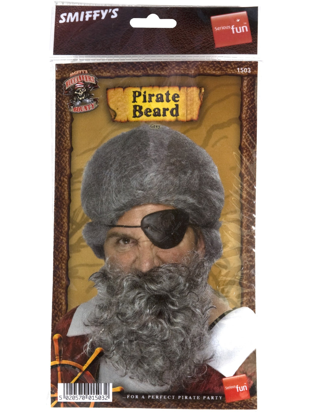 Deluxe Pirate Beard, Light Grey