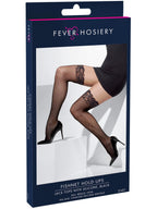Fishnet Hold-Ups, Black, Lace Tops