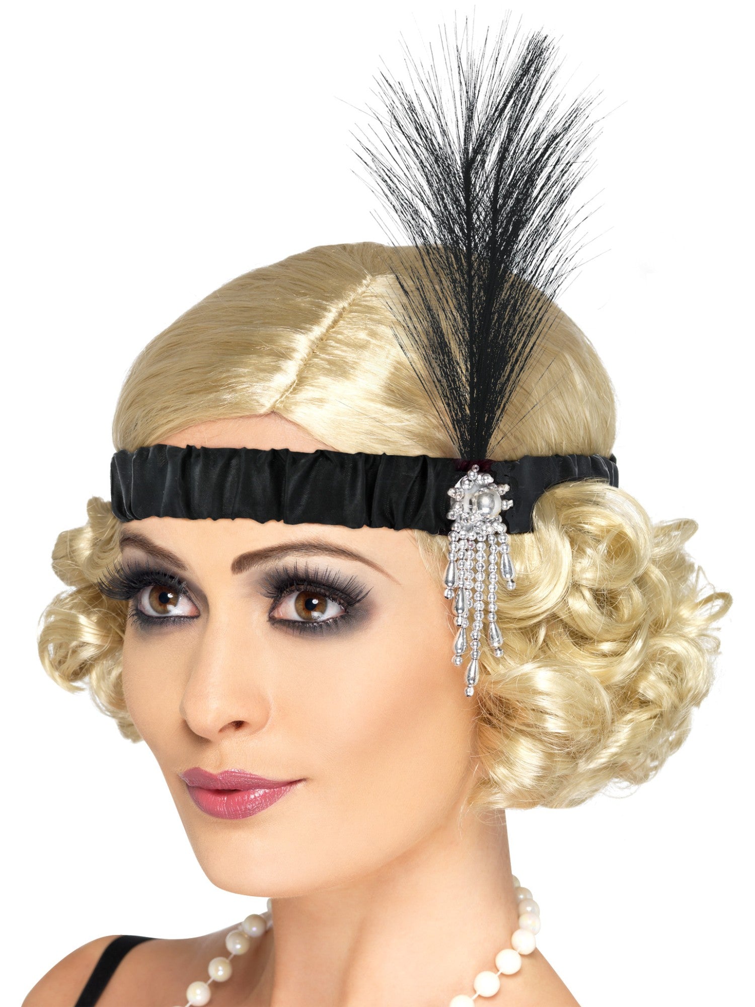 Black Satin Charleston Headband
