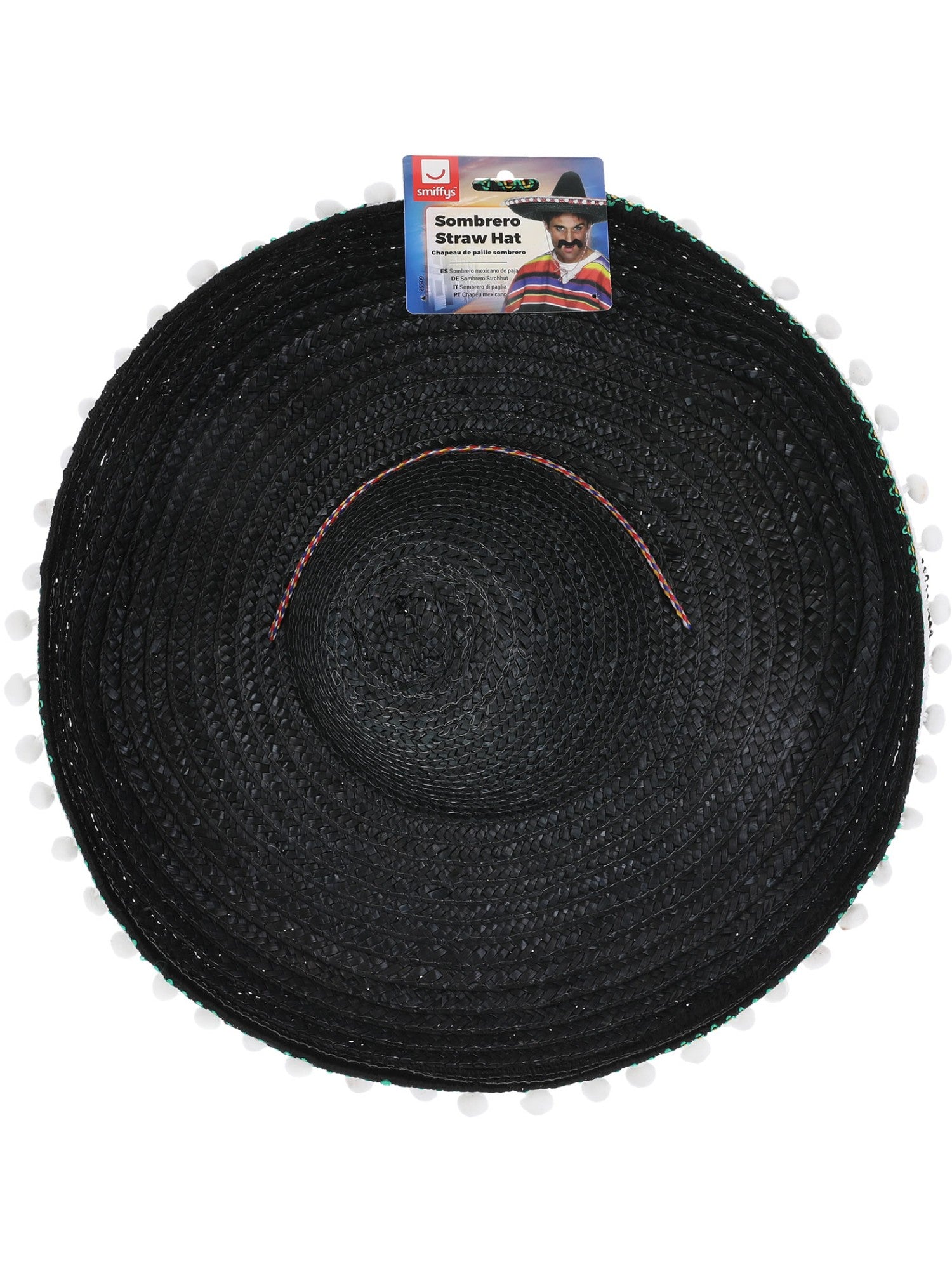 Sombrero Straw Hat, Black
