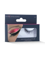 Eyelashes, Black, with Silver Glitter