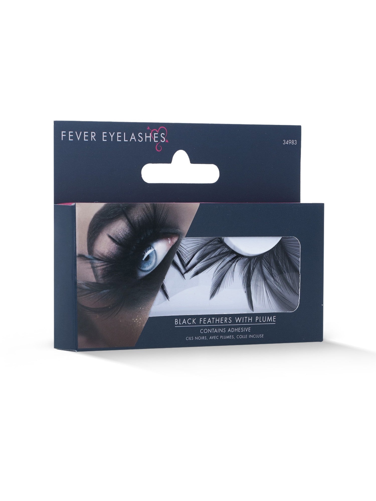 Eyelashes, Black, with Feather Plumes