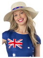 Ladies Australian Flag Straw Sun Hat