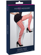 Opaque Tights, Red & White, Striped