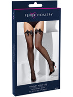 Fishnet Hold-Ups, Black, with Bows