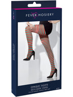 Opaque Tights, Red & Green, Striped