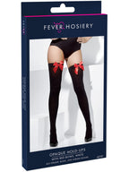 Opaque Hold-Ups, Black, with Red Bows