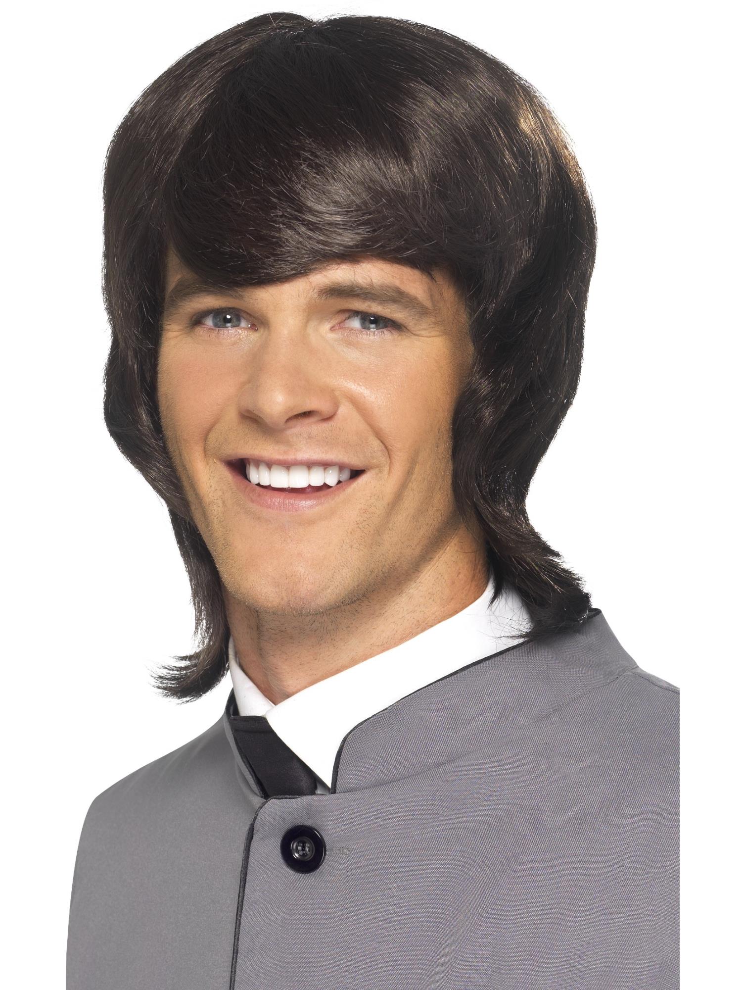 60s Male Mod Wig, Brown, Long