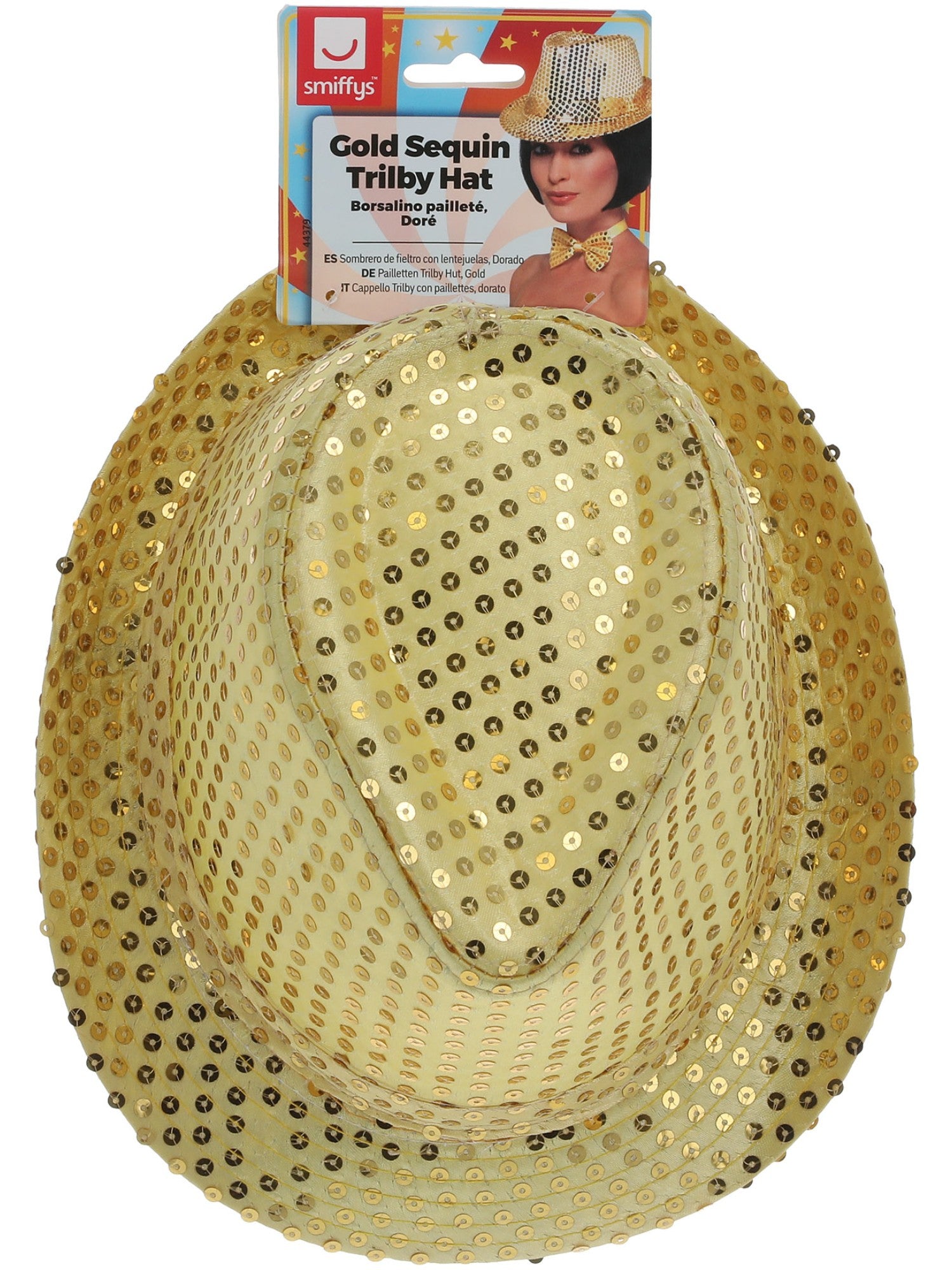 Sequin Trilby Hat, Gold