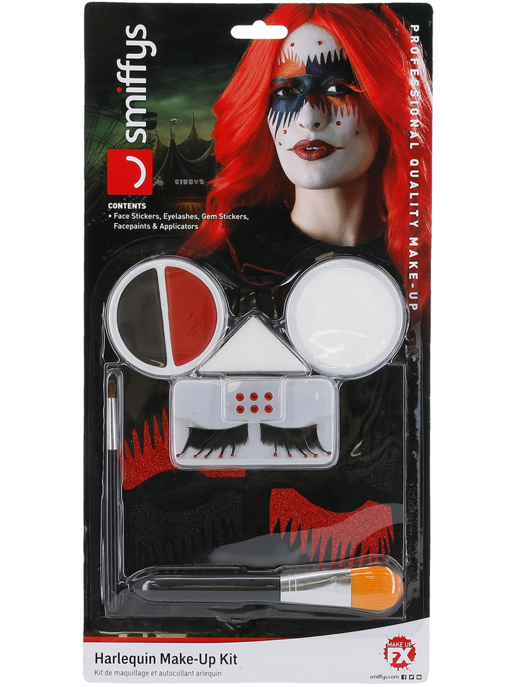 Harlequin Make-Up Kit, with Face Stickers