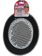 Sequin Top Hat, Silver