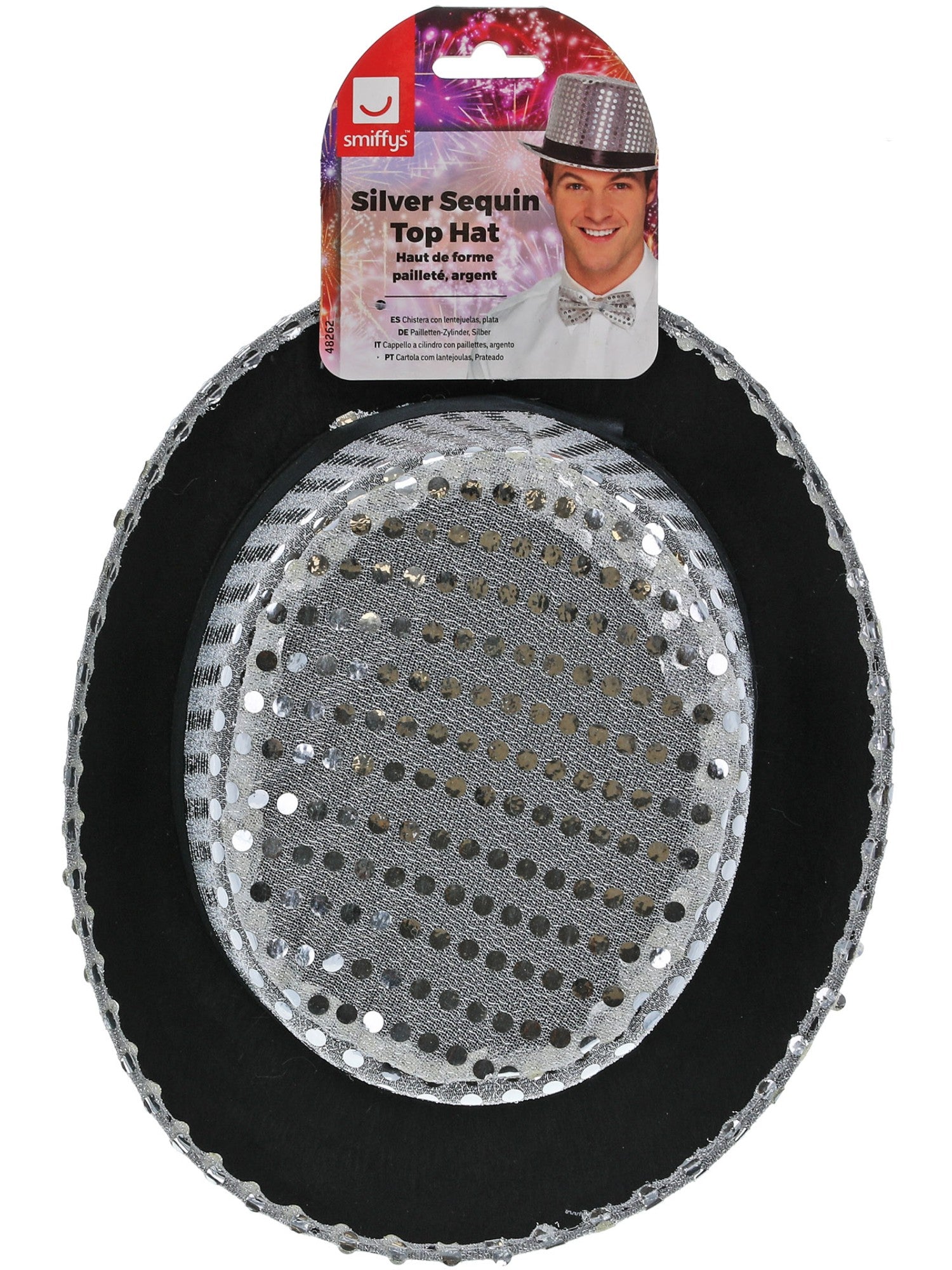 Sequin Top Hat, Silver