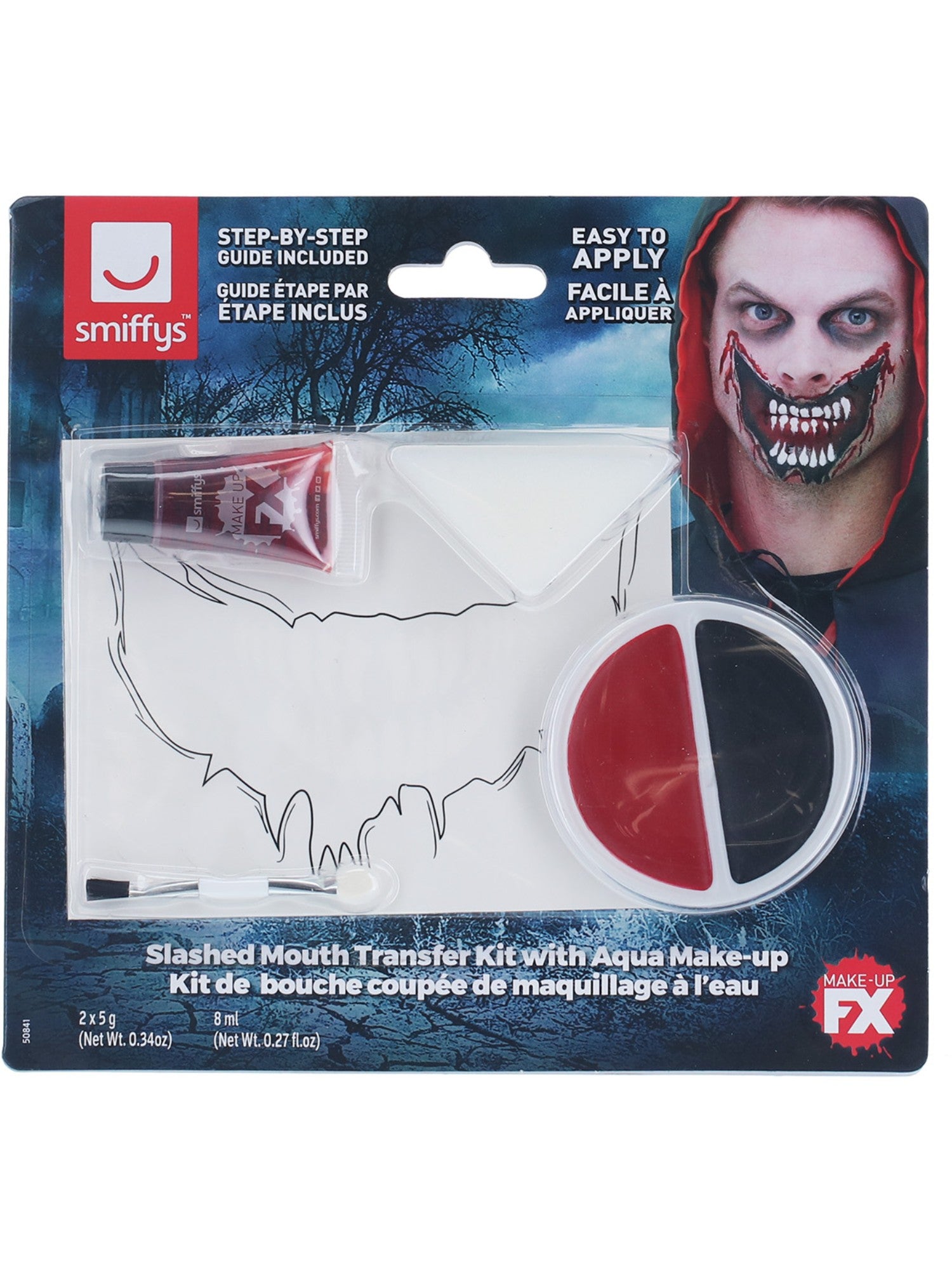 Smiffys Make-Up FX, Slashed Mouth Kit, Aqua