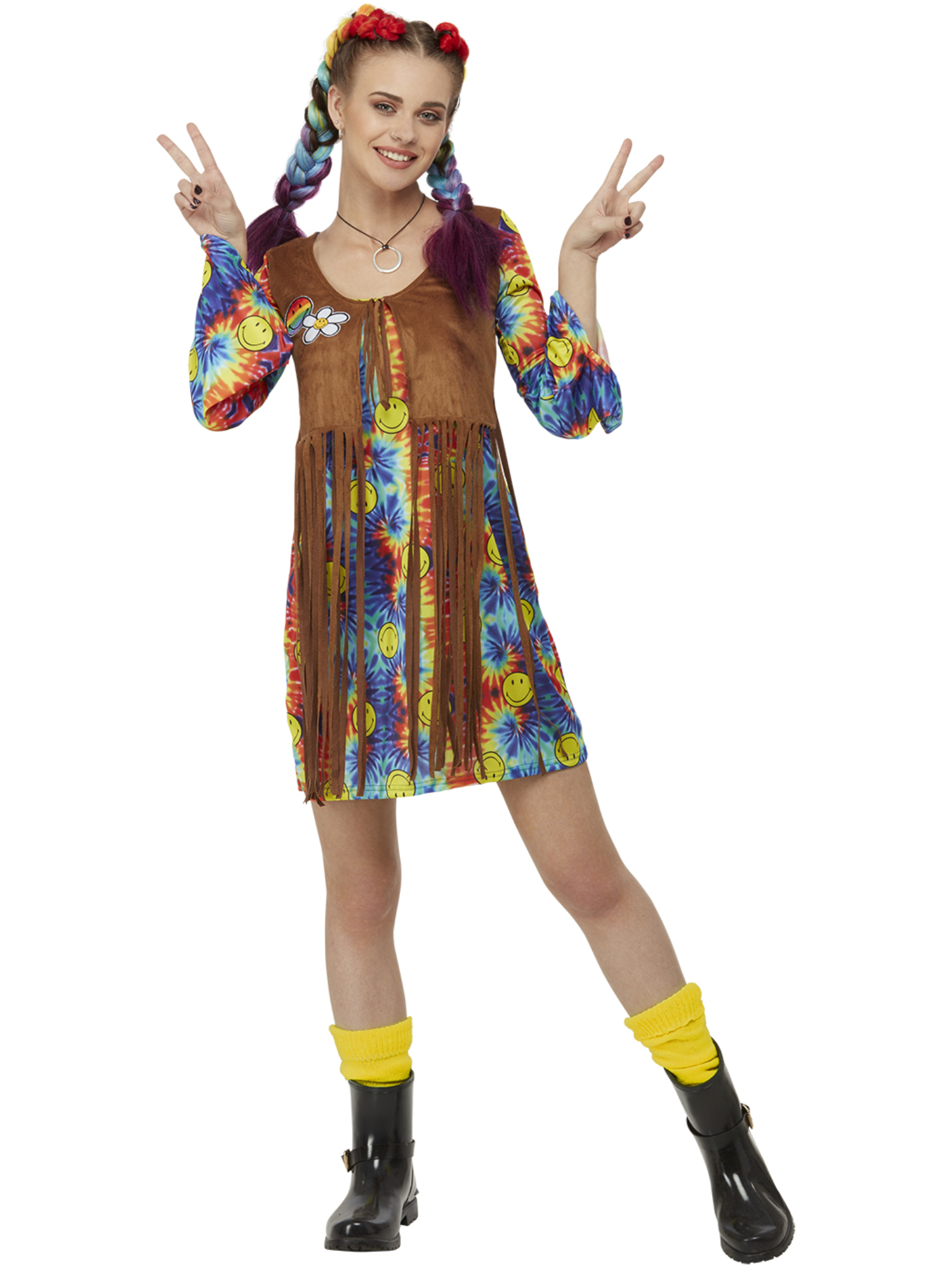 Smiley Hippy Dress, Multi-Coloured