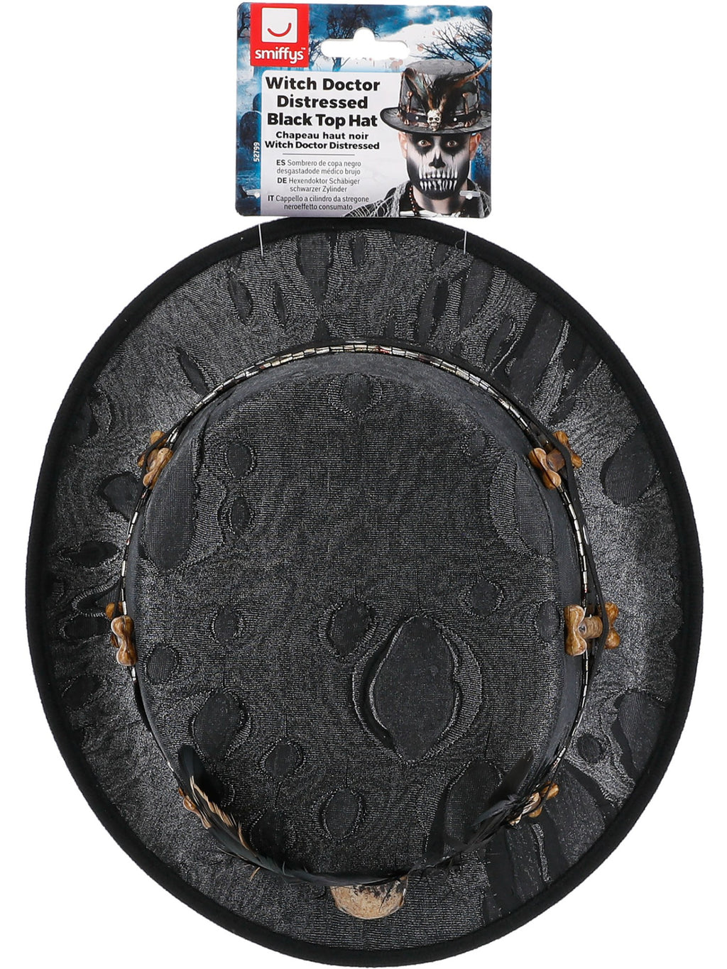 Witch Doctor Distressed Black Top Hat