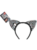 Jewelled Black Cat Ear Headband
