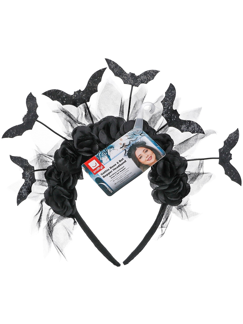 Gothic Rose & Bat Bopper Headband