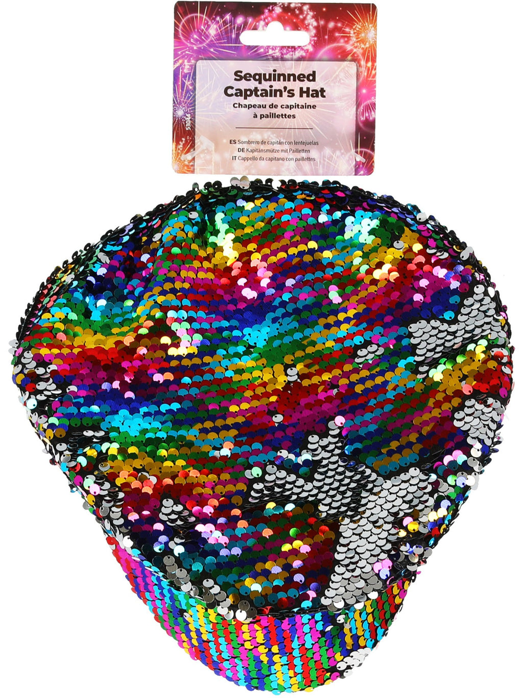 Sequin Captains Hat, Rainbow