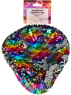Sequin Captains Hat, Rainbow