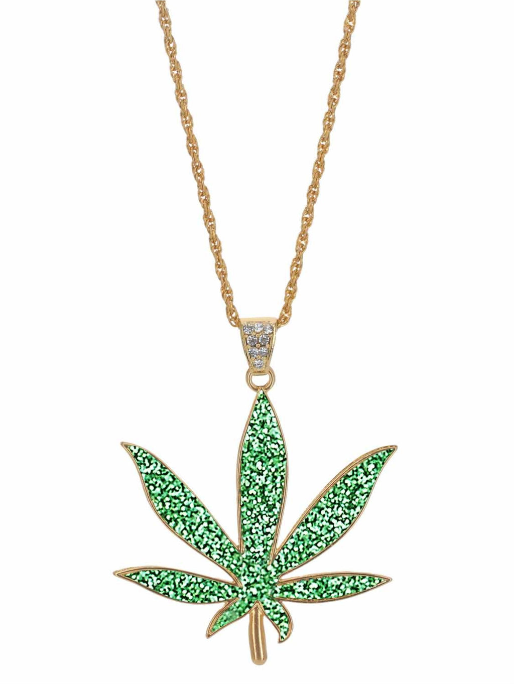 90s Hemp Bling Medallion, Green Diamante