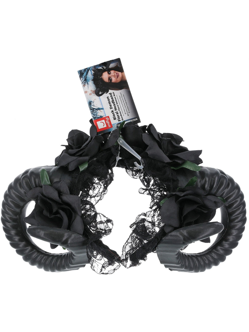 Black Demon Floral Headband