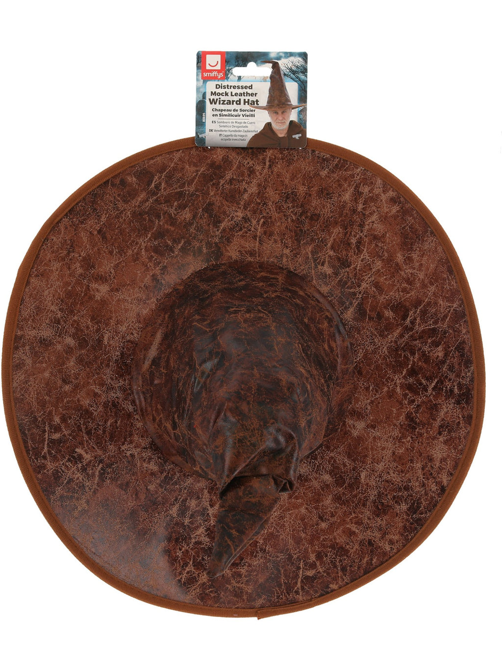 Distressed Mock Leather Wizard Hat