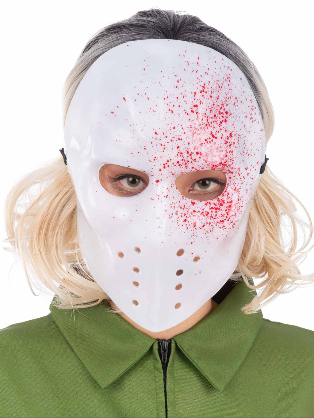 White Blood Splatter Hockey Mask