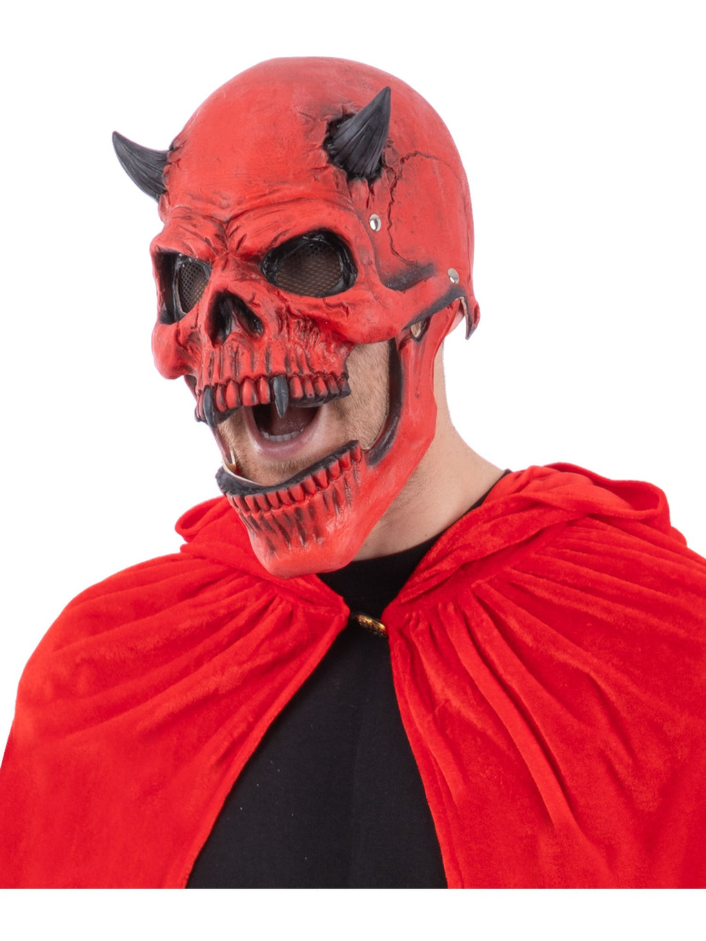 Red Devil Skull Latex Mask