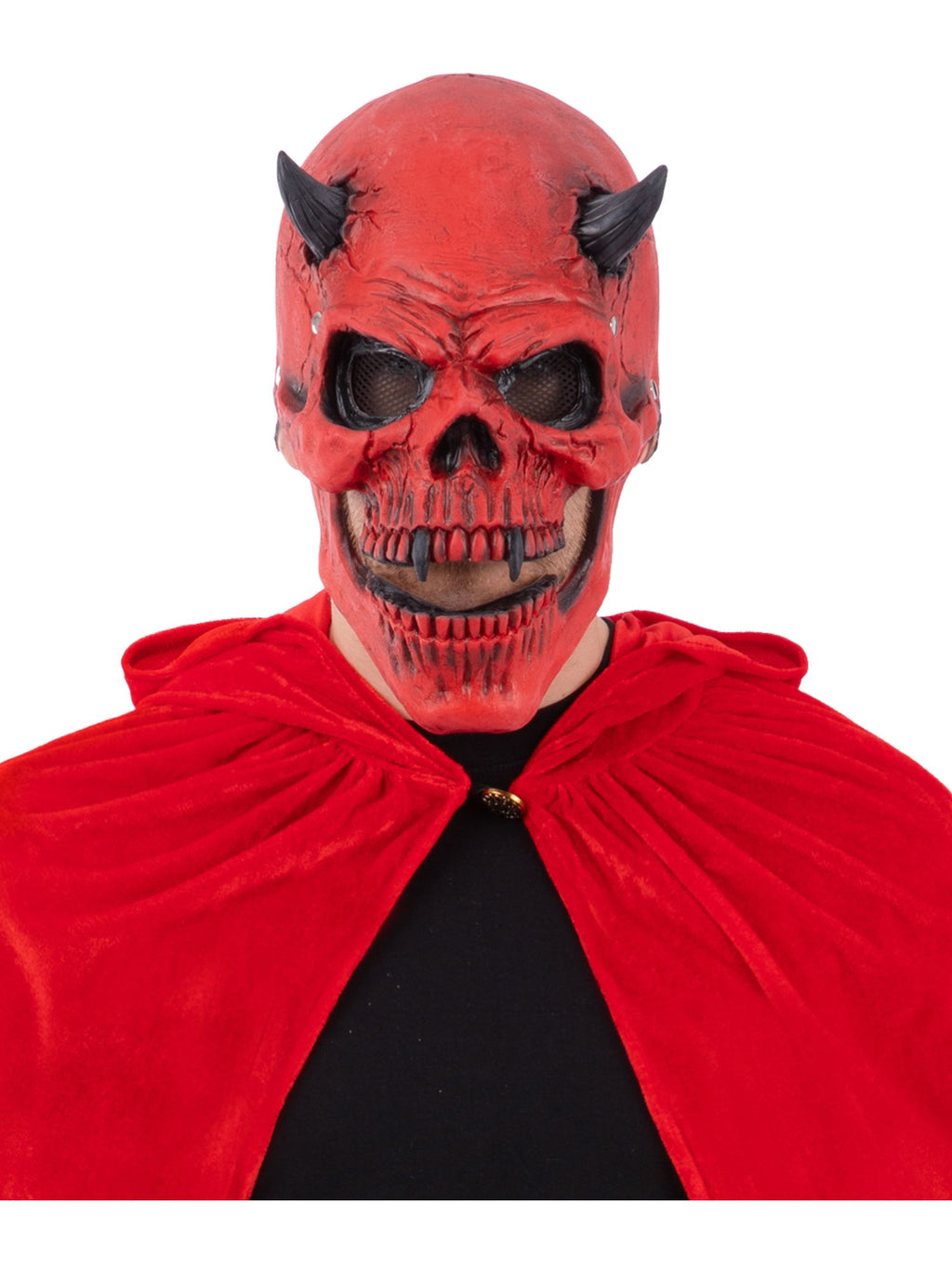 Red Devil Skull Latex Mask