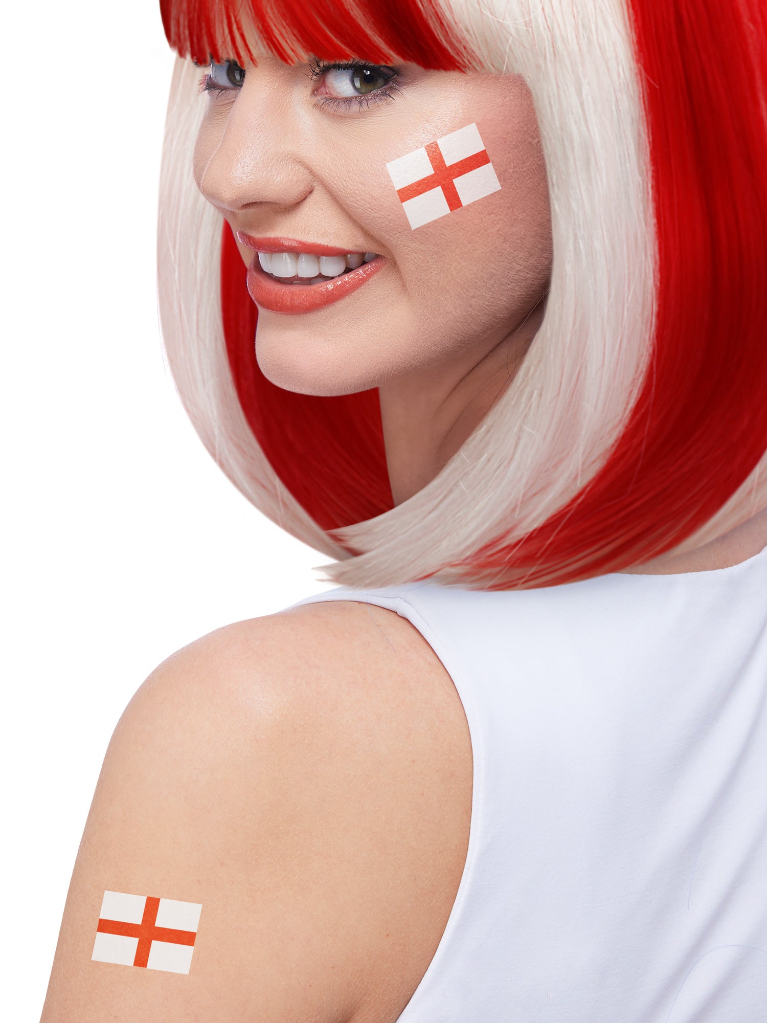 Smiffys Make-Up FX, England Tattoo Transfers, 6Pk