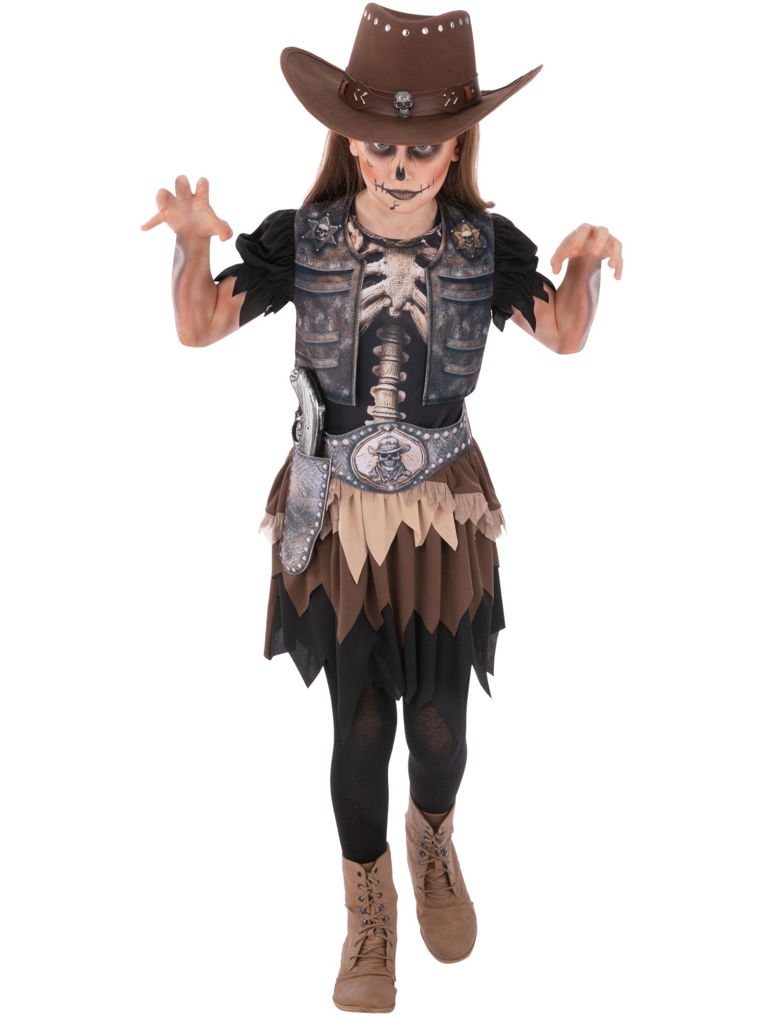Kids Skeleton Cowgirl Costume