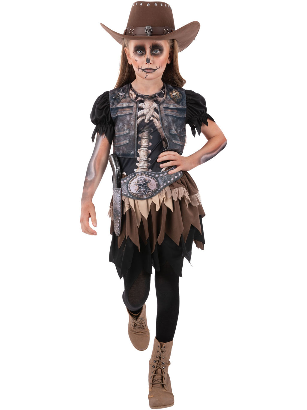 Kids Skeleton Cowgirl Costume