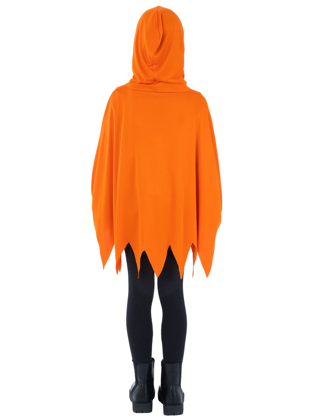 Kids Unisex Orange Pumpkin Poncho