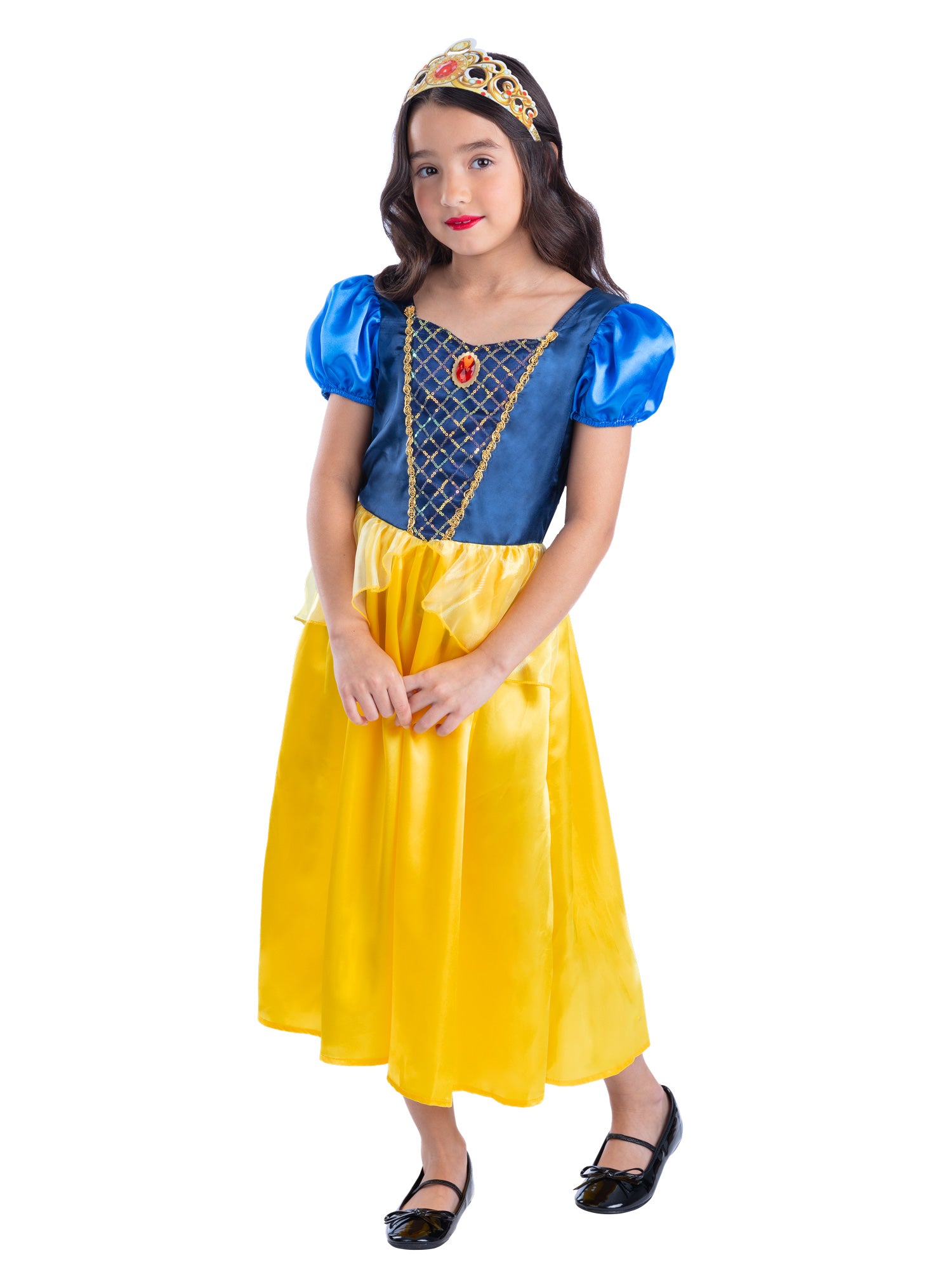 strapless open back dress Kids Snow Princess Costume with Dress & Tiara – Smiffys Australia