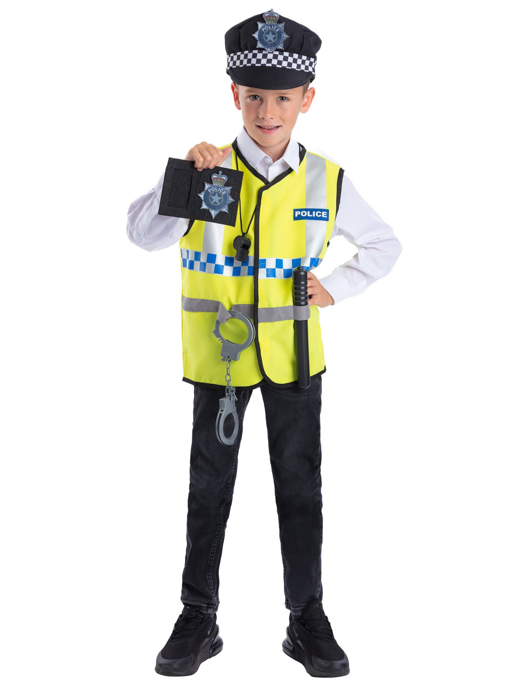 UK Police Kit with Vest, Hat & 5 Pieces Toy