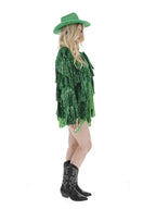 Fever Tinsel Festival Jacket, Green