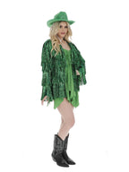 Fever Tinsel Festival Jacket, Green