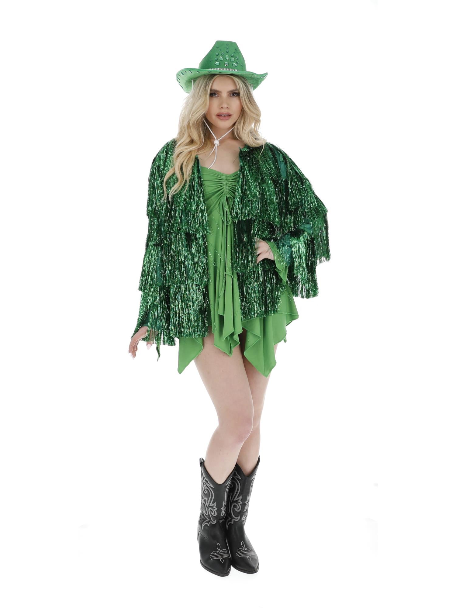 Fever Tinsel Festival Jacket, Green