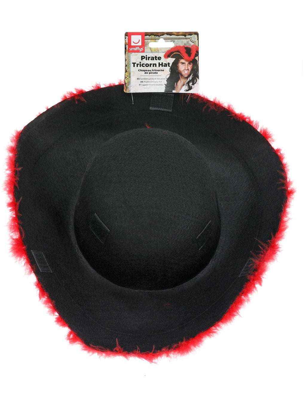 Pirate Tricorn Hat, Red Feather