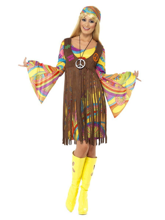Adult WOODSTOCK HIPPIE Hippy 60s 70s Flower Power Fancy Dress Costume Male  Mens