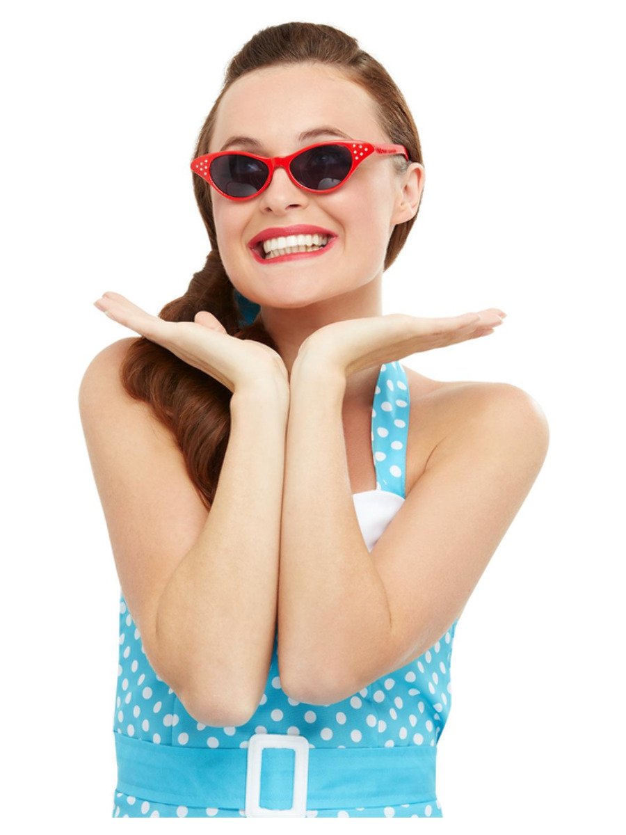 Flyaway Style Rock & Roll Sunglasses, Red