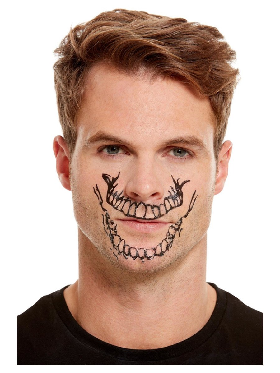 Smiffys Make-Up FX, Skeleton Mouth Face Transfer