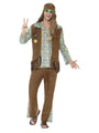 60s Hippie Costume, with Trousers, Top, Waistcoat